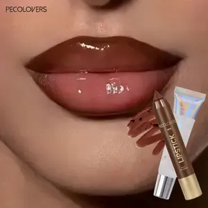 2PCS Velvet Lip Kit - Waterproof Long-Lasting Lip Liner & Gloss Combo, Red Brown Beige Shades, Creamy Moisturizing Wear, Non-Drying Non-Sticky, Full Coverage, All-Skin Type Friendly