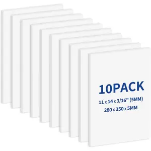 10 Pack 11" x 14" Foam Boards, 5mm Thickness White Styrofoam Core Mat Board for Crafts, Poster Vision Presentation