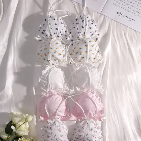 5 Piece V Neck Criss Cross Back Seamless Bralettes Bra Camisole Top
