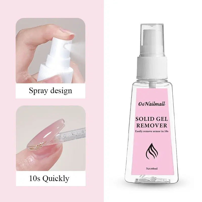 OsNailmall 60ML Nail Glue Remover for Press-On Nails, Press On Removal, Fake Nails Debonder, Clear Solid Fake Nail Adhesive, DIY Manicure Tool, Easy Glue off Solution, Nail Art Remover