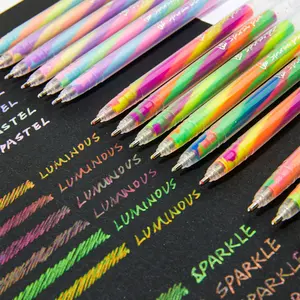 6/18Pcs Mixing of 3 Colors Rainbow Gel Pens Color Changing Ballpoint Pen Glitter Pen Set for Adults Coloring Books Drawing Doodling Scrapbooking Notes,Artist Illustrating Doodle Drawing Pen