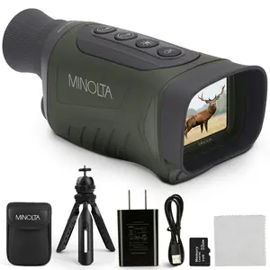 Minolta 6x25 Digital Night Vision Monocular w/Built-in 4K HD Video Camera (Green)