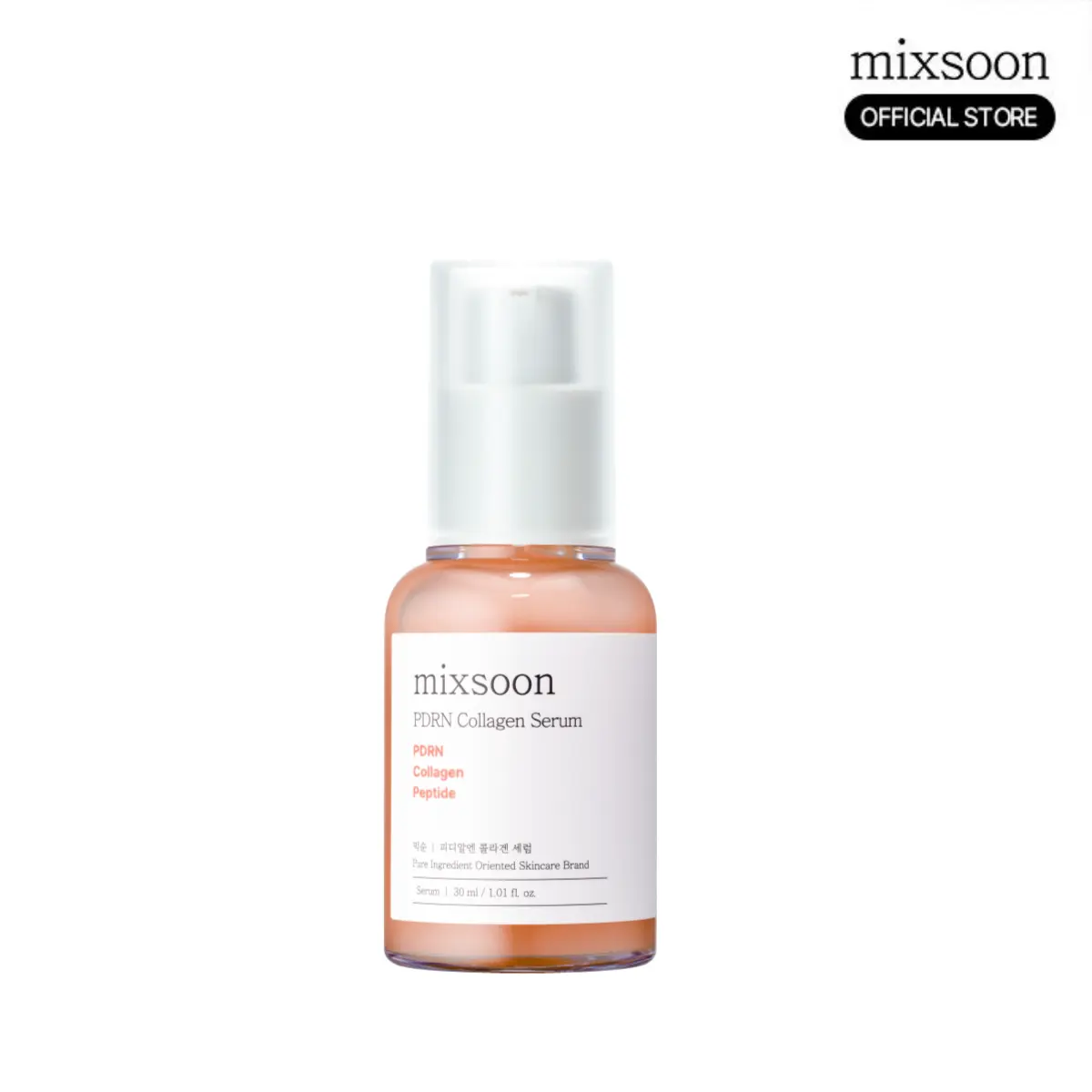 [mixsoon Official] PDRN Collagen Serum 30ml — Collagen & Peptide for Hydrating, Firming Care, Moisturizer, Smooth