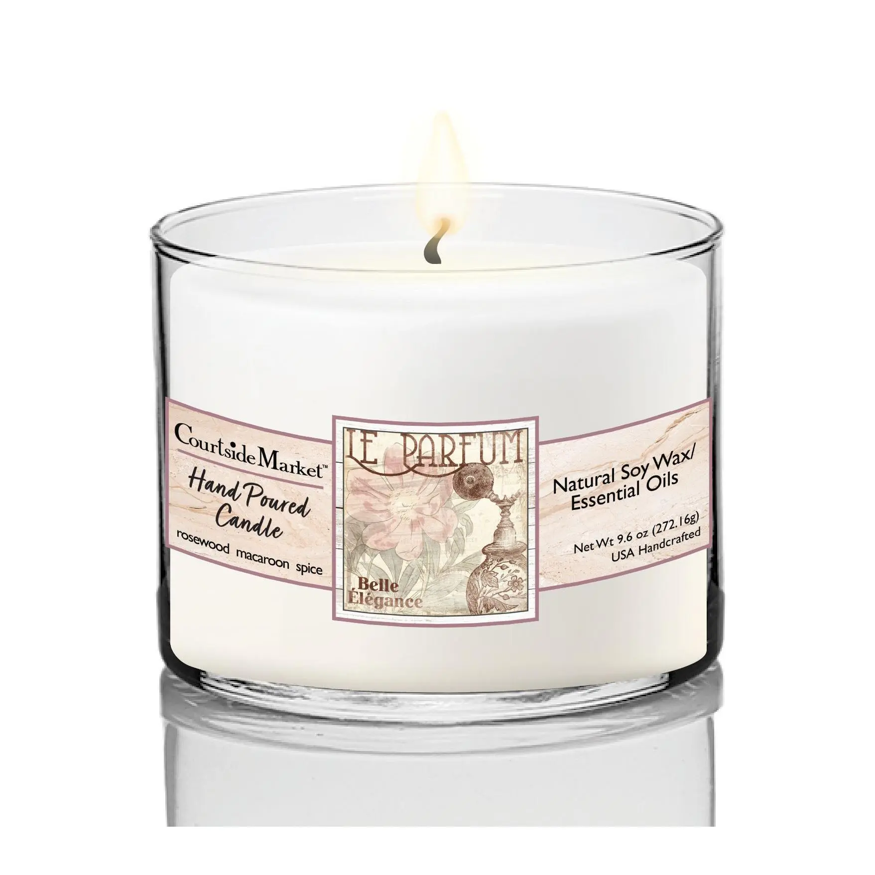 Courtside Market Floral Perfume Circular CandleGlass 9.6 oz.