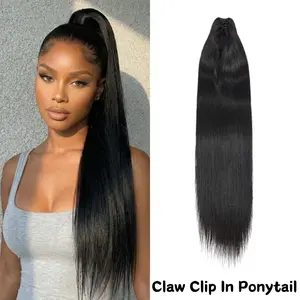 【New In】Unice Claw Clip In Ponytail Extension  18" 24" Yaki Straight Human Hair Clip in Hairpiece One Piece Long Ponytails