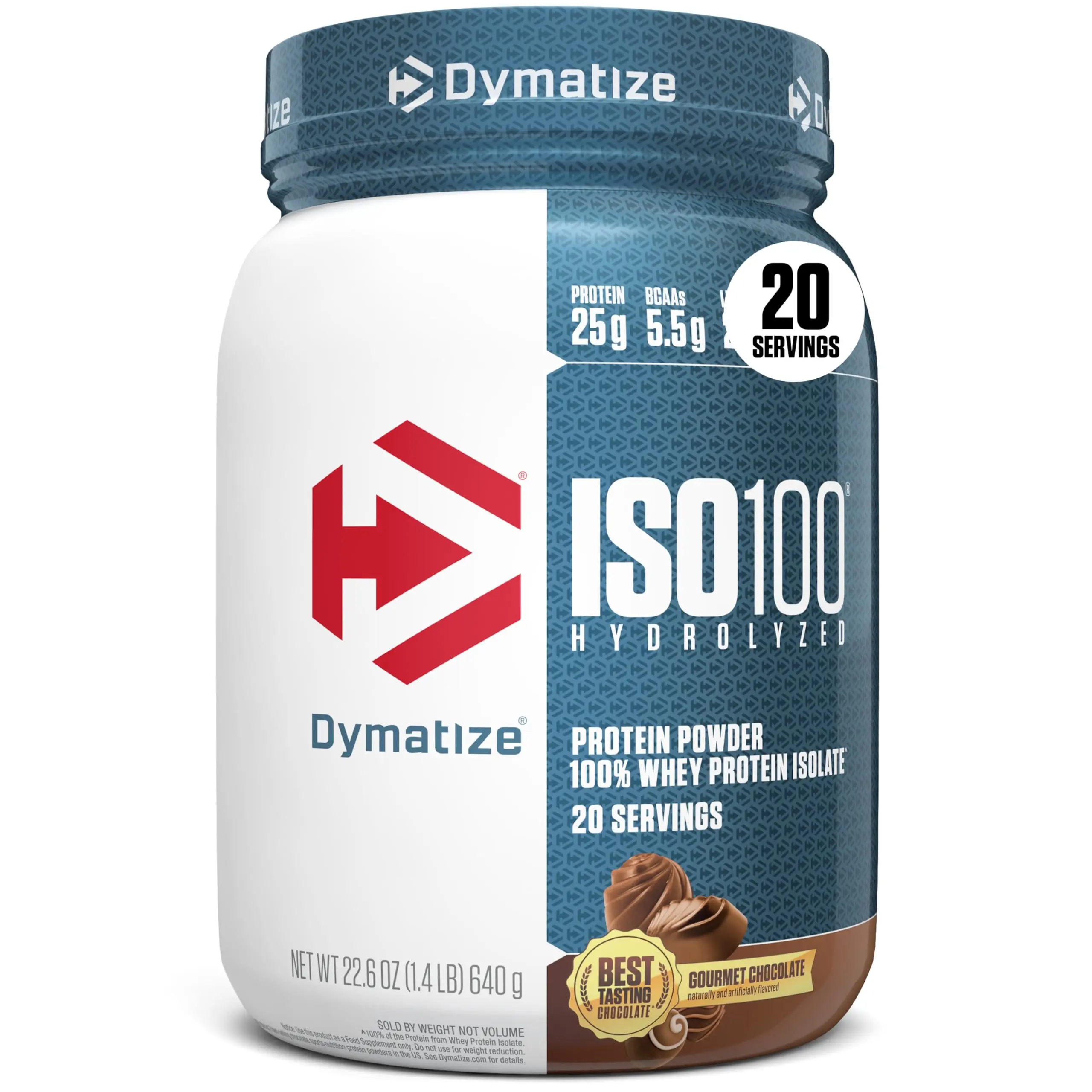 Dymatize ISO100 Whey Protein Powder Isolate Gourmet Chocolate 25g Protein 20 Servings 5.5g BCAAs Gluten Free 1g Fat 1g Sugar 2g Carb Healthcare Dietary Supplement