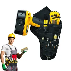 Portable Heavy Duty Drill Driver Holster, Cordless Electrician Tool Bag Bit Holder, Belt Pouch Waist, Cordless Drill Storage Pocket, Yellow, Tool Belt Organizer, Utility Waist Pouch, Hands-Free Drill Holder for Construction, Carpentry, Home Projects