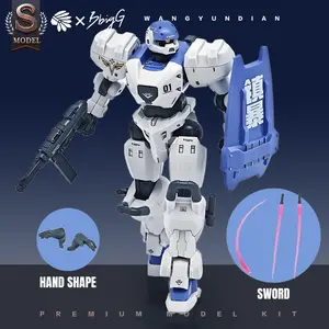 1/144 Scale Tactical Mecha Model Kit, DIY Assemble Robot Action Figure, Armored Gear & Handheld Equipment, Blue Peace Style Desk Decor