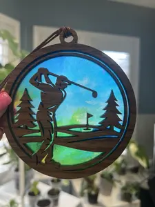 Golfing Suncatcher for Sunny Window