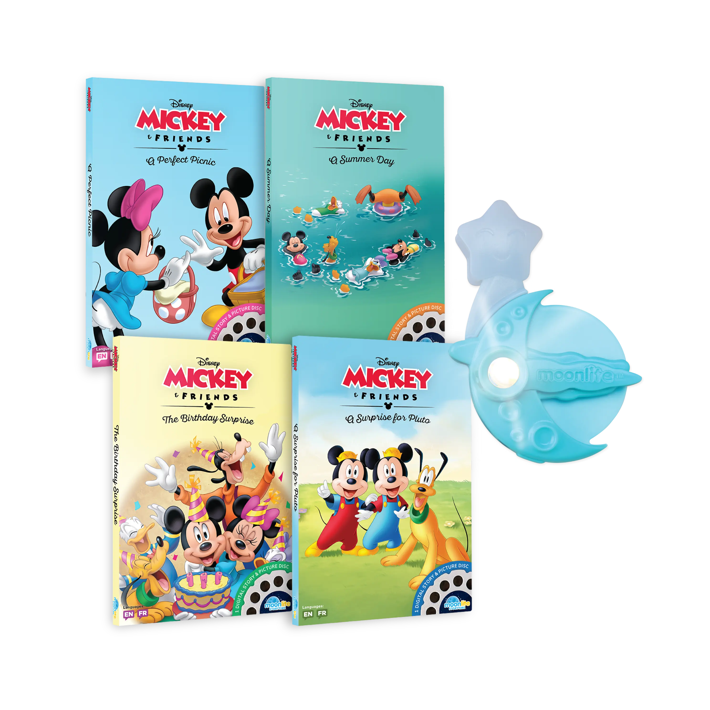 Disney Mickey & Friends 4-Story Starter Pack with Projector – Preschool, Toddler & Kid Picture Children's Books, Preschool Books, Childrens Books