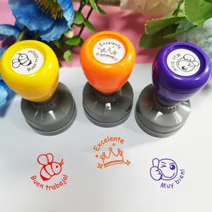 Colorful Encouragement Stamp, 3 Counts/set Teacher Comment Stamp, Classroom Teacher Stamp, Refillable Stamp for School Office Home
