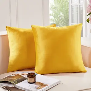 Solid Color Pillow Covers – Super Soft Velvet Decorative Cushion Covers for Home & Sofa, Set of 2
