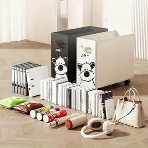 Adorable Dog Design Rolling Storage Cart, Detachable Office Desk Organizer, Files Organizer, Pmma Hand Truck with Multiple Compartments