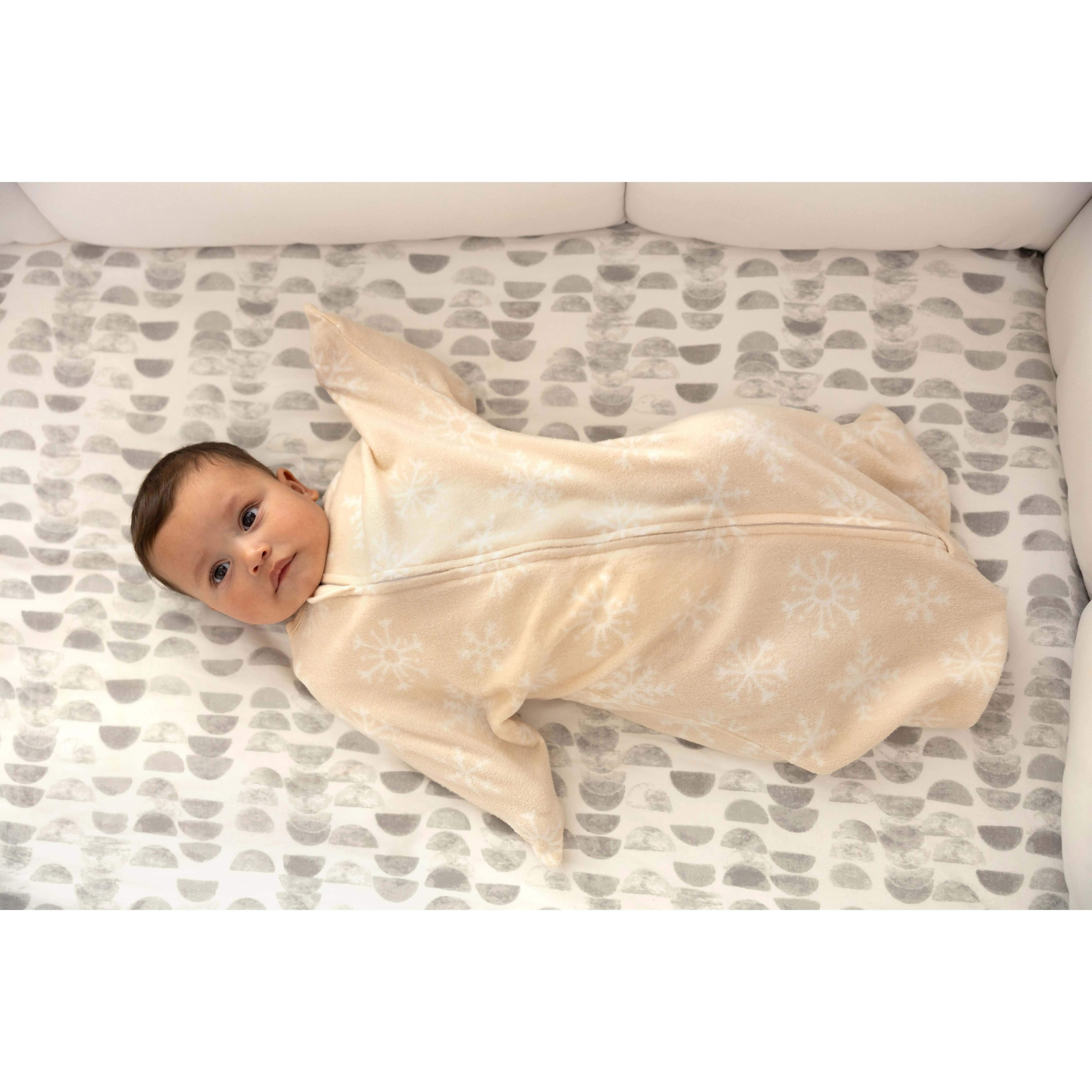 Sleeping Baby Snowflakes Zipadee-Zip Swaddle Transition - Fleece