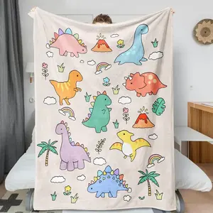 Dinosaur Blanket for Boys Kids Soft Warm Cozy Cute Dino Blanket for Children's Toys Gifts Are Suitable for Beds, Outdoor Camping