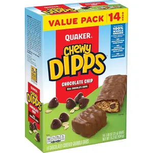 Chewy Dipps Granola Bars Chocolate Chip, 1.09 oz, 14 Ct Chewy Dipps Granola Bars Chocolate Chip, 1.09 oz, 14 Ct