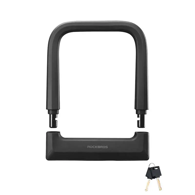 ROCKBROS Bike U-Lock, Heavy-Duty Carbon Steel Anti-Theft Cycling Security with a Scratch-Safe Coat, Fits Most Road/Mountain Bikes & Scooters, Fits Most Bikes