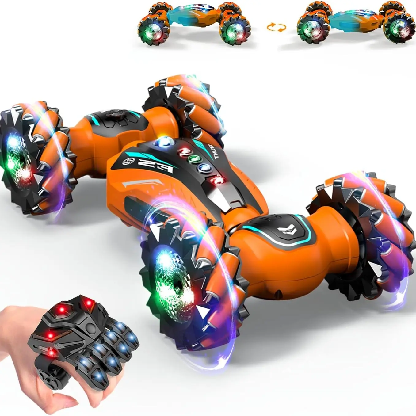 Remote Control Car Toy for Kids, Stunt Four-Wheel Drive RC Drift Car, Gesture Sensor RC Stunt Car with Music Lights Sprayer, 360° Rotation, Ages 6+, RC Crawler Car