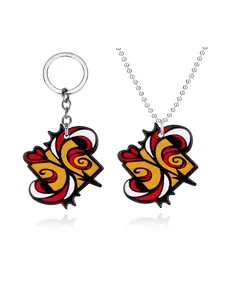 Unisex Skateboard Necklace Lightweight Fashionable Alloy Keychain for Bags Pendant, Sk8 the Infinite Design, Alloy Material, All-Season Accessory for Car Backpack Handbag