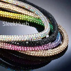 SleekHush 47in Round Rhinestone Glitter Shoelaces - Casual Bling Crystal Cords, Colorful Glitter Drawstring for Footwear, DIY Sneakers, Christmas Decorations