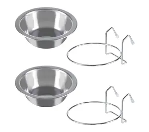 Petmaker Set of 2 Stainless-Steel Pet Hanging Bowls