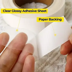 1 roll Double-Sided Sticky Fabric Tape, No Sewing, No Glue, No Ironing, Stitch Witchery Adhesive Tape for Clothes, Pants, Curtains, DIY Projects