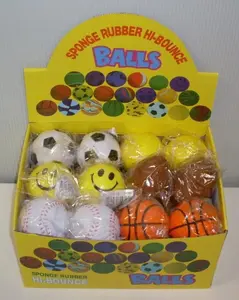 212 MAIN NuImage NV-1253A Assorted Stress Balls - 24-Piece Sponge Balls, Smile Faces & Sports Shapes, Stress Relief Fidget Toys for Party Bags & Gifts, Sponge Ball
