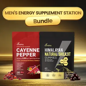 VivoNu Dual Wellness Combo | Cayenne Pepper 14-in-1 Softgels + Himalayan Shilajit Herbal Gummies | Circulation Support & Energy Vitality mothersdaygift