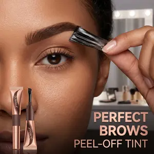 OLIBOLLA Cosmetic Makeup Eyebrow Tint Gel with Precision Brush, Peel-Off Brow Tattoo, Smudgeproof Natural Look