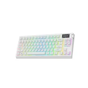EPOMAKER G84 PRO Wireless Mechanical Keyboard 75% Gaming Gasket Keyboard Silicone Keycaps 81 Keys Custom Driver Hot Swap Tri-Mode USB-C/BT 5.0/2.4GHz South-facing RGB Backlight creamykeyboards