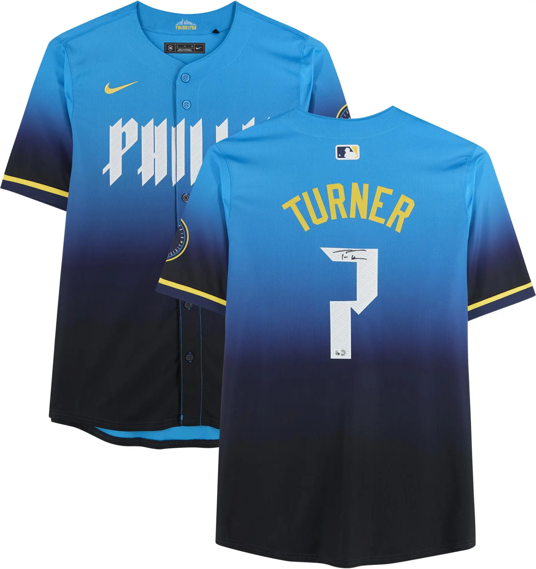 Trea Turner Philadelphia Phillies Autographed Light Blue City Connect Limited Jersey - Fanatics Authentic Certified