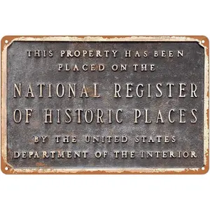 Metal Sign National Register Historic Places Vintage Tin Signs Wall Decoration Retro Art 8 X 12 Inches