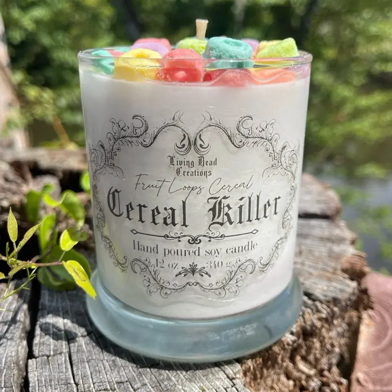 Fruit Loop Scented Soy Candle, Cereal Killer Themed Decorative Candle for Home Ambience Frozen