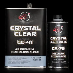 Crystal Clear CC-41 2K High Gloss 4:1 Gallon Kit with CA-75 Medium Activator for Premium Finish