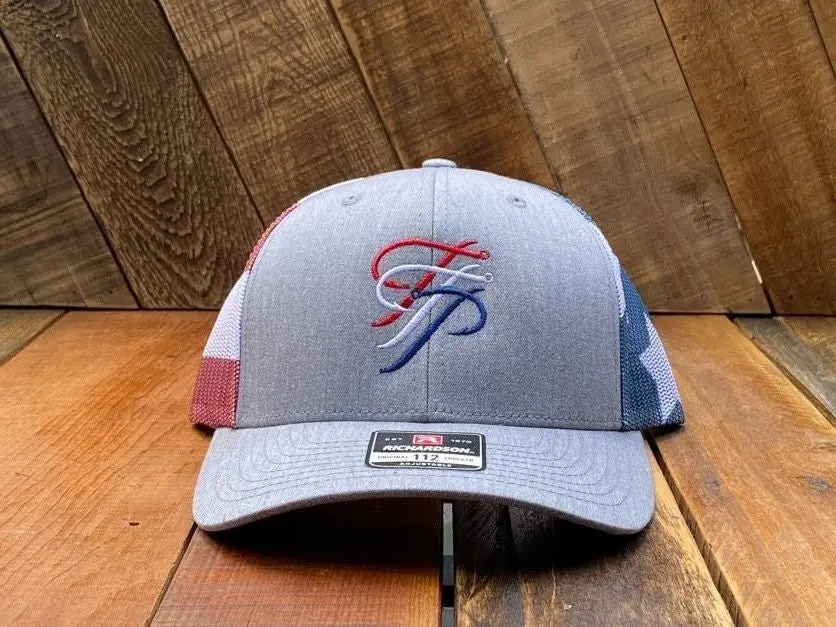 TTP Heather Grey/ USA Mesh Embroidered