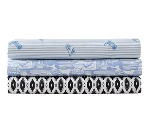 Wrangler Cowboy Pinstripe Blue Twin Microfibe r Sheet Set