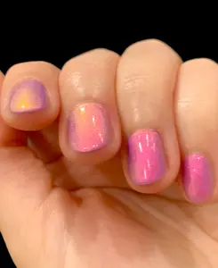 Happy Glow Lucky - Purple Pink Orange Yellow Shimmer "Glow Pop Nail Polish Collection" Multi-Color Shifting: Oil Slick /Polish Me Silly