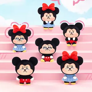 Mickey & Minnie Pouty Series Vinyl & Plush Blind Box Adorable Bag Charm Emotional Doll Cute Cartoon Figure Pendant Trendy Mystery Box Fashion Bag Accessory Soft Touch Collectible Toy Perfect Gift For Girls Cartoon Fans Daily Decoration And Collection