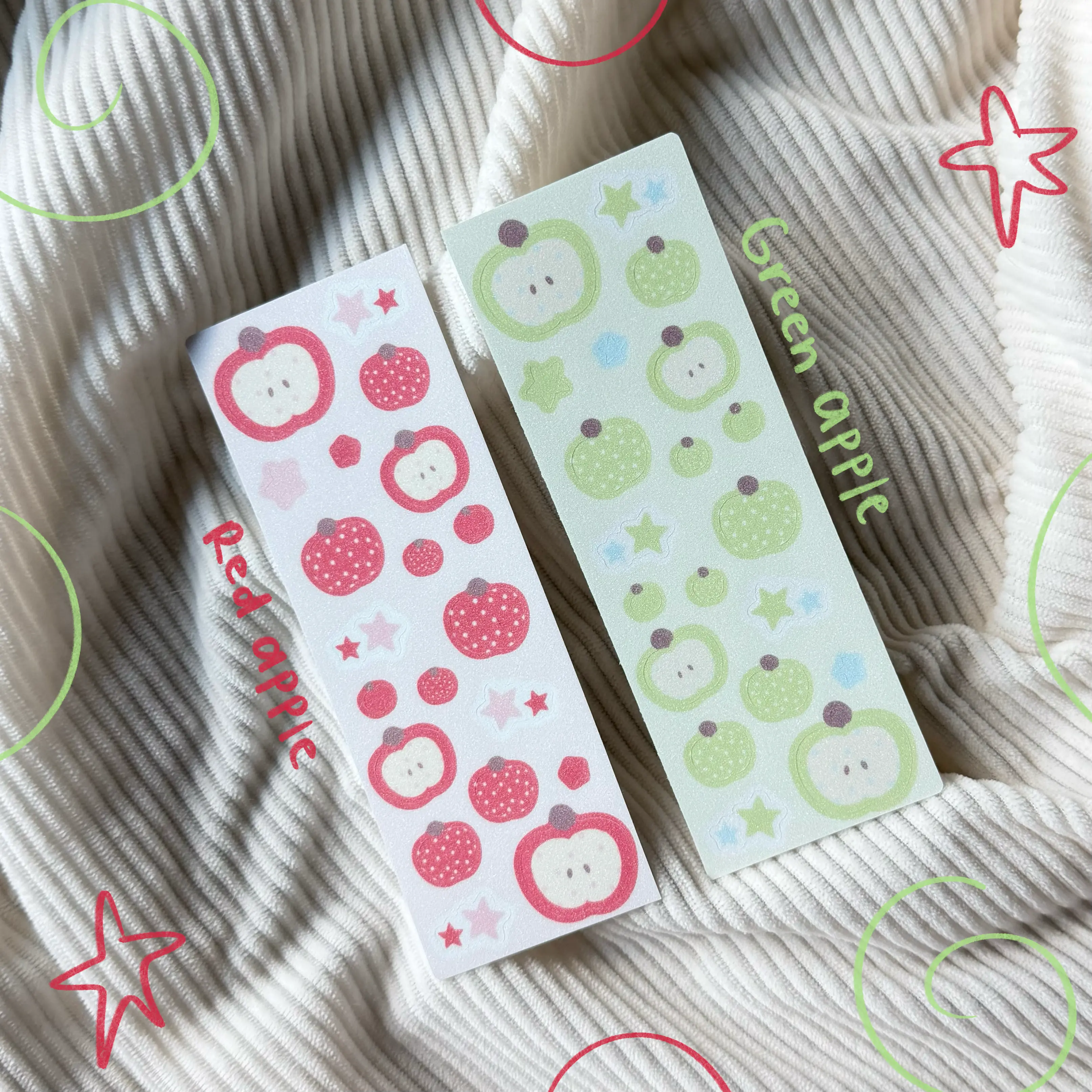 Glitter Apple Sticker Sheet