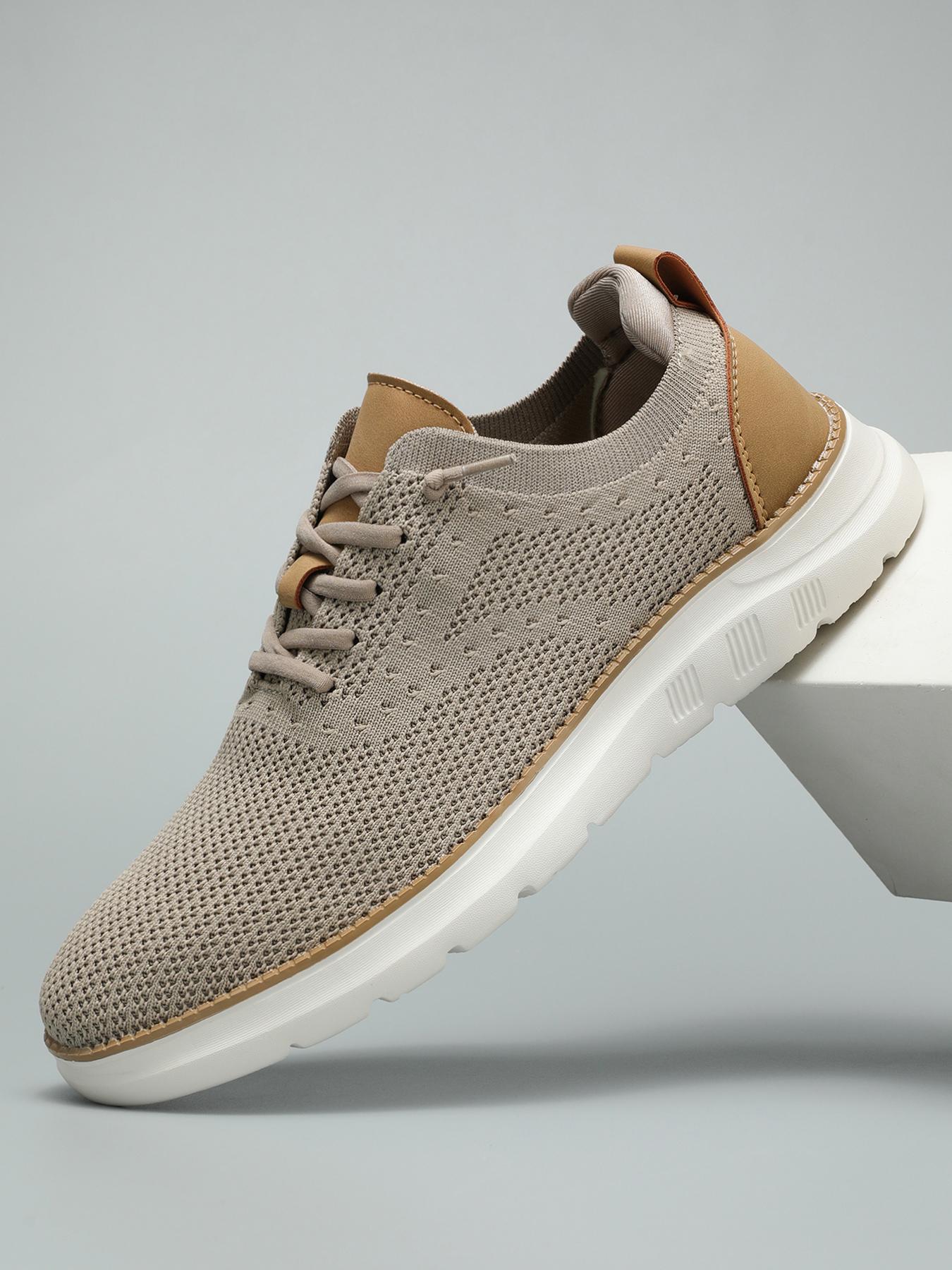 Mens Casual Dress Oxfords Shoes Fashion Mesh BusinessWalking Work Slip on Sneakers Comfortable LightweightSoft Sole Red Boy Running Closed Trainer Footwear Runner Training Athletic Training