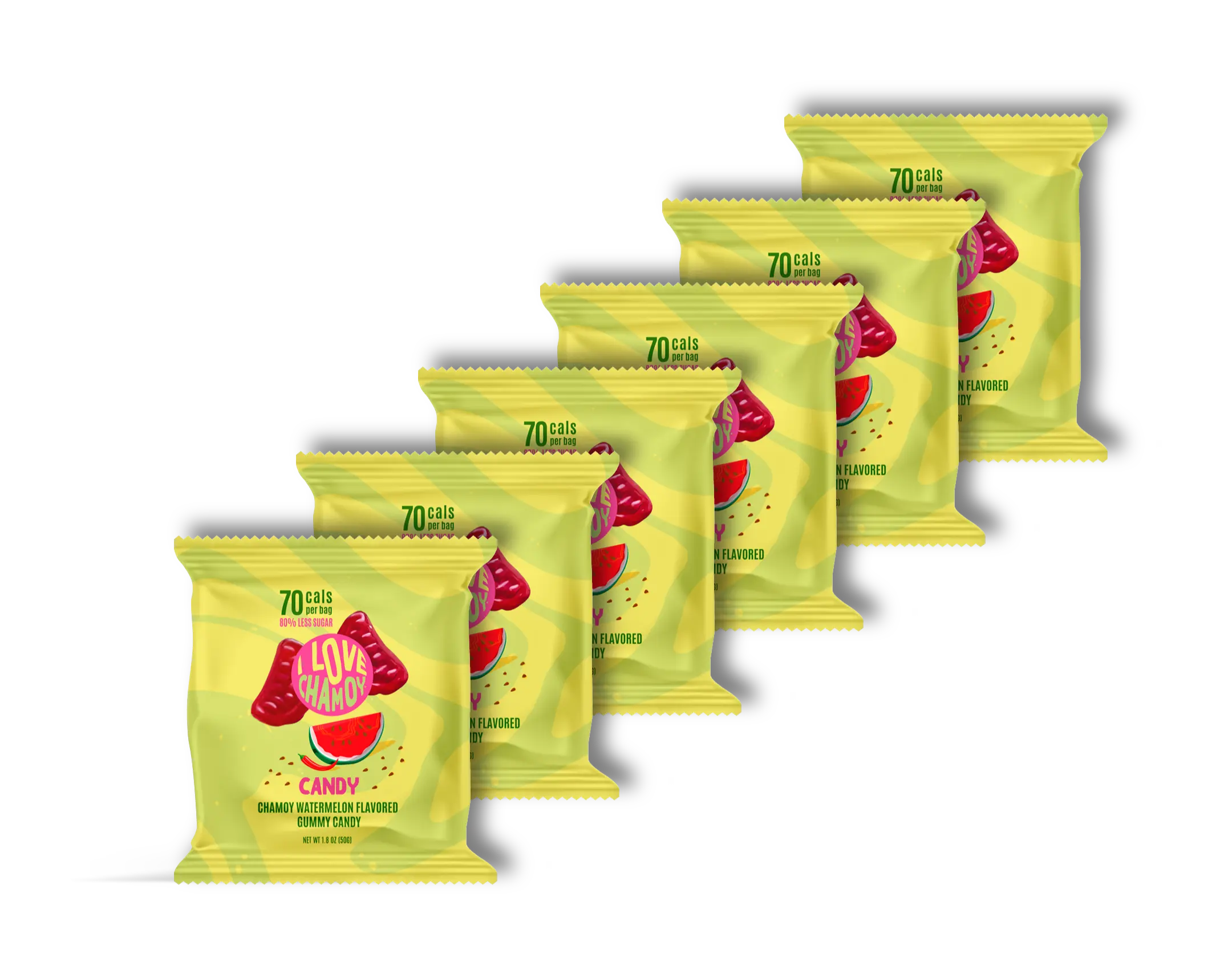 I Love Chamoy Candy - Healthy Low Sugar Chamoy Candy - Chamoy Watermelon Flavor (6 Bags) - Sweet & Sour Candy Snack - Healthy Gummies Bundle