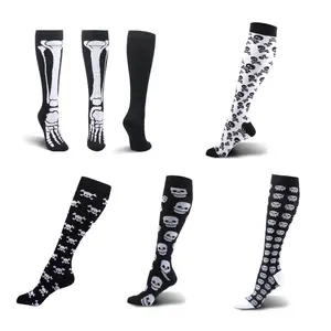 Skull Knee High Socks | Knitted Compression Socks | Cute Gothic Halloween
