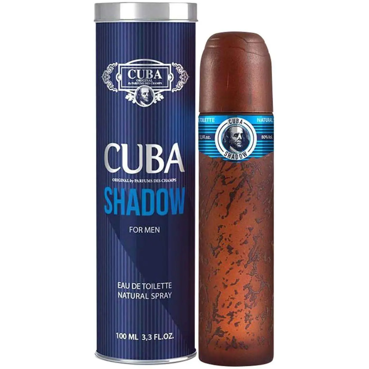Cuba Shadow EDT Men's Cologne - 3.3 fl oz (3.4 oz Equivalent) Can Packaging, Clean Mint Peppermint Non-Toxic Packaged Fragrance, Spicy Fresh Citrus Scent, Woody Blend, Warm New Men's Fragrance, Clean Men's Fragrance, Mint Men's Fragrance