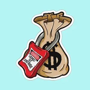 Money Lock Out Sticker, hard hat stickers, Lineman sticker, blue collar Sticker