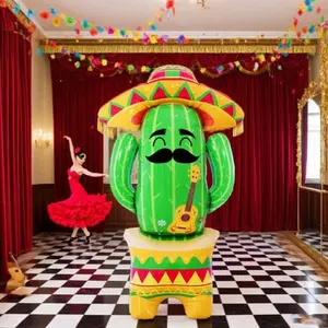 Mexican Theme Party Decoration Balloon, Cactus Shape Standing Pot Base, Indoor Outdoor Room Decor, Event Gift Prop, Party Centerpiece, 61 Inch