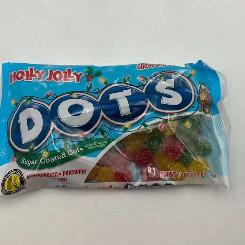 Holy Jolly DOTS Sugar Coated Gumdrops 11oz Holiday Bag – Assorted Chewy Candy Snack Sweet Jelly