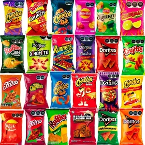 10 Assorted Mexican Potatoe Chips - Small Bags, Crispy Snack