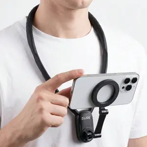 Magnetic Neck Phone Holder Hands Free POV Vlog Mount Wearable Chest Strap Stand for iPhone 15 14 13 12 Android Phones Video Recording Selfie Filming Cooking Travel