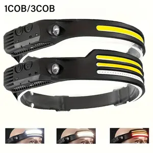 Outdoor Ultra-Bright LED Headlamp Ultra-Bright LED Tactical Headlamp Extra-Wide Beam Illumination,Rechargeable Battery USB-Rechargeable Headlamp 5 Lighting Modes Headlamp Flashlight Ideal for Fishing, Work, Hiking, and Emergency Use
