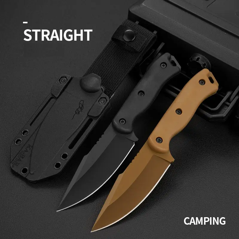 Heavy-Duty Fixed-Blade Knife with Sheath, High Hardness EDC Bushcraft Tool for Outdoor Survival, Camping, Self-Defense, Heavy-Duty Outdoor Fixed-Blade Knives